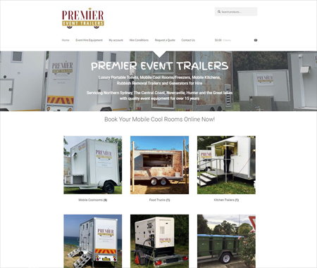 Premier Event Hire - website by Coffs Harbour Web Designer